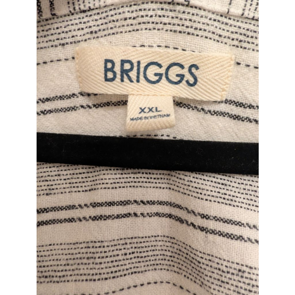 Women's BRIGGS Plus Size XXL White Black Striped Linen Blend Midi Dress Curvy - Picture 5 of 7